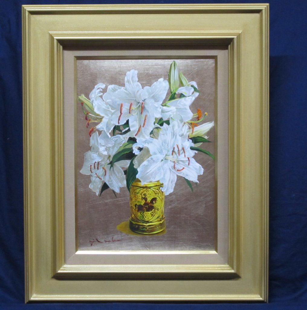 井阪仁 ガレの花瓶のカサブランカ 4号 | 美濃和紙・掛軸・絵画の